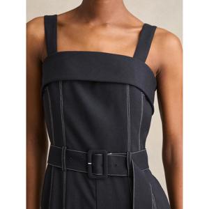 REISS FIANNA Contrast Stitch Structured Jumpsuit